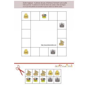 jeu de suite logique : où se placent le roi par rapport à la tour?