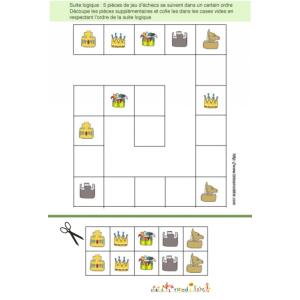 jeu de suite logique : continuer la suite de 5 pièces 