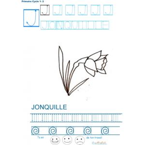 Imprimer la fiche graphisme sur J de JONQUILLE
