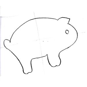 Imprimer le coloriage modèle cochon de marionnettes enfants sur batonnet 
