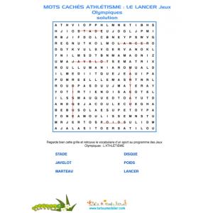 solution mots cachés : le lancer