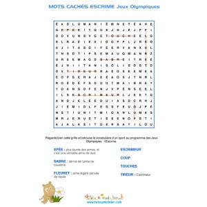 solution mots cachés : l'escrime