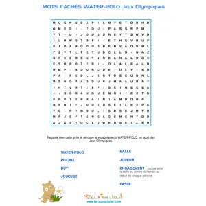 Water-polo, une grille de Mots cachés
