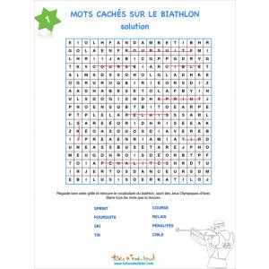 Solution mots cachés biathlon 1