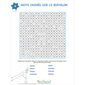 Biathlon - jeu mots cachés 4