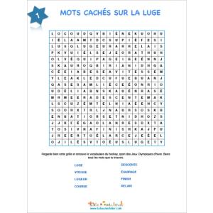 Mots cachés 1 sur la luge