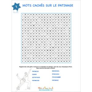 Patinage - mots cachés 1