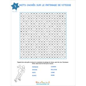 Patinage de vitesse - mots cachés 1