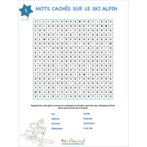 Ski alpin - mots cachés 1