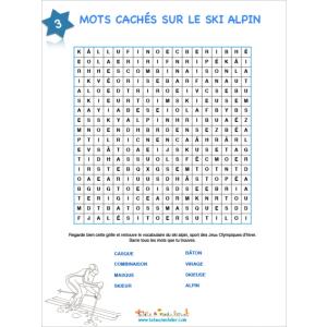 Ski alpin mots cachés grille 3