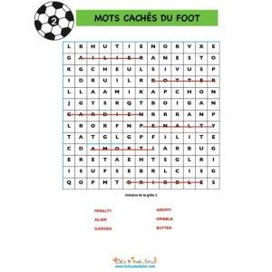Solution jeu mots cachés foot N°2
