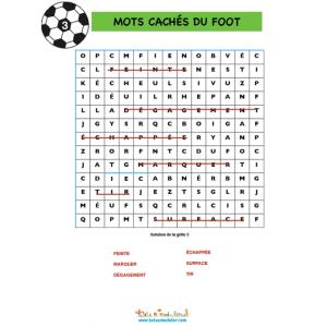 Solution 3 mots cachés foot