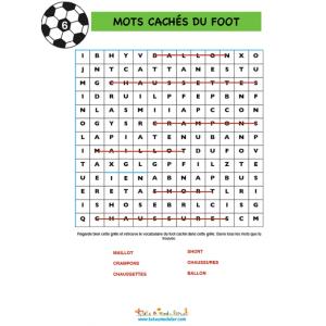 Solution jeu N°6 mots cachés du football
