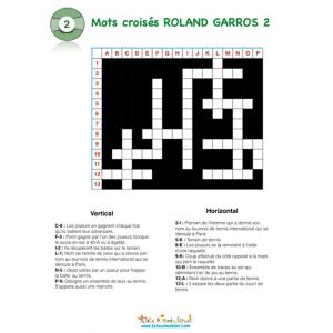 Mots croisés sur le tennis -grille 2