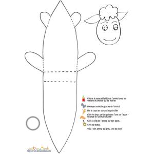 Imprimer le jeu coloriage pour fabriquer un mouton. Le petit jouet mouton est simple à fabriquer et à colorier. Un jeu à colorier facile à faire
