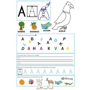 Page de lecture - écriture du A