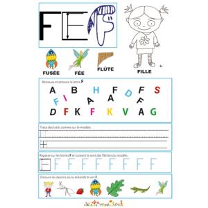 Page de lecture - écriture : la lettre F 