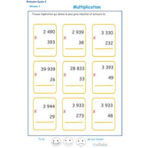 Multiplications à imprimer