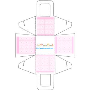 Panier de communion rose motif mosaïque
