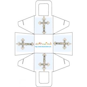 Panier bleu à motif croix