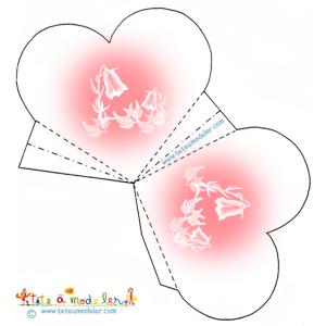 Pochette coeur campanule rose