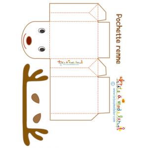 Pochette cadeau renne blanc