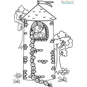 coloriage du conte Raiponce