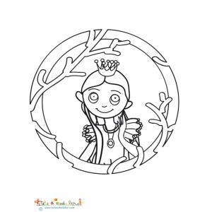 Portrait de Raiponce à colorier