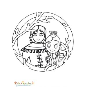 Coloriage du portrait du prince et Raiponce