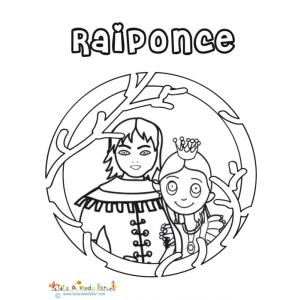 Coloriage du portrait de raiponce et du prince