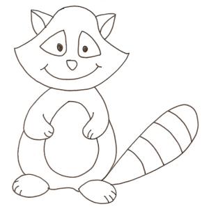 Coloriage d'un raton laveur