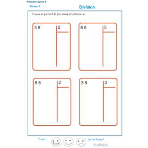fiche 7 : faire des divisons sans reste 