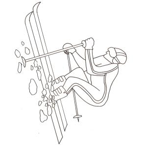 Imprimer le coloriage ski de descente compétition
