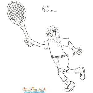 Tennisman à colorier