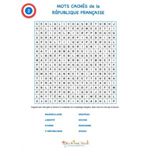 Grille mots cachés 2 République Française