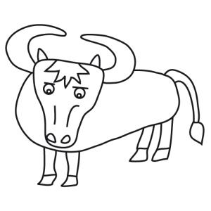 Coloriage signe du zodiaque: le buffle 
