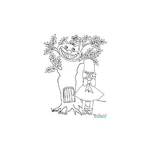 Alice rencontre le chat dans la nuit