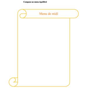 composer un menu