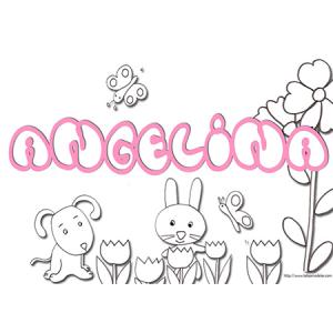coloriage prénom Angelina