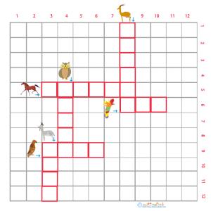 Imprimer la grille de mots croisés sur les animaux grille 5 pour le primaire cycle 2