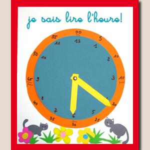 Pendule pour apprendre à lire l'heure
