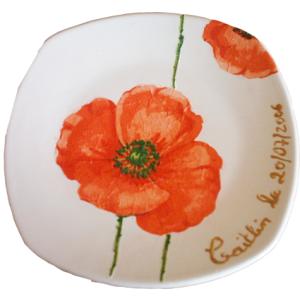 Assiette vide-poche décorée de motifs serviette en papier