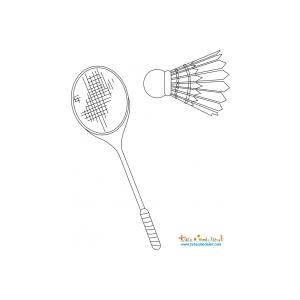 Badminton : coloriage d'une raquette et volant de badminton