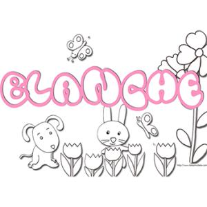 coloriage prénom Blanche