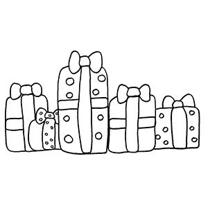 coloriage de gros cadeaux de Noël 
