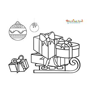 Cadeaux de Noël sur la luge