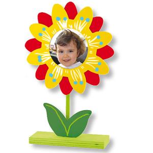Cadre photo  fleur en bois