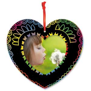 Cadre photo coeur en carte à gratter