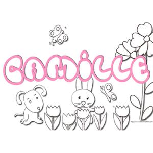coloriage prénom Camille