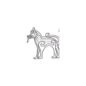 Imprimer l'exercice de graphisme celtique 1 : Chien